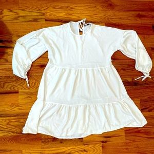 White Flowy Mini Dress